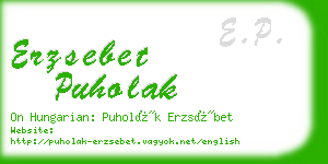 erzsebet puholak business card